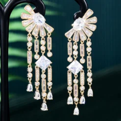 Gold Chandelier Earrings CCEAR96.1