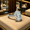 Oval Cut 18K White Gold Zircon Ring 2 Oval Cut 18K White Gold Zircon Ring DIVIJEWL_RING17.3