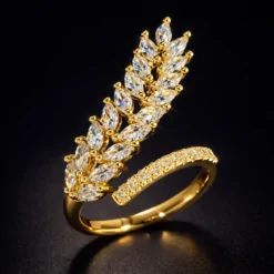Marquise Cut Gold Leaf Ring DIVIJEWL_RING30.2