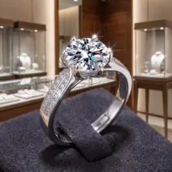 18K Silver Starlight Six Claw Diamond Ring DIVIJEWL_RING25.8
