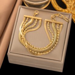 Graceful Multi Layered Bracelet - 18K Plated Treasure 7 Graceful Multi Layered Bracelet DIVIJEWL_BRAC16