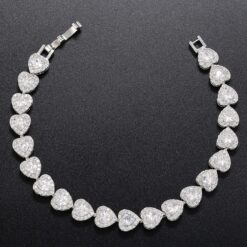14K Tennis Heart Bracelet - Sparkling Treasure 10 14K Tennis Heart Bracelet DIVIJEWL_BRAC3.1