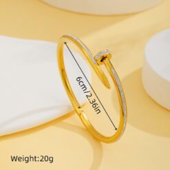 18k Simple Style Nail Bracelet- Sparkling Treasure 8 Simple Style Nail Bracelet DIVIJEWL_BRAC6.3