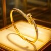 18k Simple Style Nail Bracelet- Sparkling Treasure 1 Simple Style Nail Bracelet DIVIJEWL_BRAC6.4