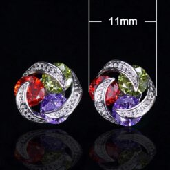 Zircon Contrast Color Earrings - 18K Sparkling Treasure 10 Zircon Contrast Color Earrings DIVIJEWL_EARR11.4