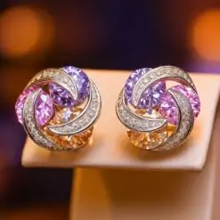 Zircon Contrast Color Earrings DIVIJEWL_EARR11.6