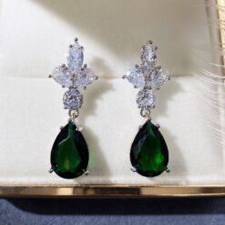 925 Sterling Silver Pear Cut Earrings - 18K Sparkling Treasure 9 925 Sterling Silver Pear Cut Earrings DIVIJEWL_EARR14.1