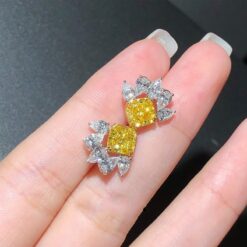 Yellow Diamond Inlaid Water Drop Earrings 7 Yellow Diamond Inlaid Water Drop Earrings DIVIJEWL_EARR2.2
