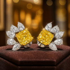 Yellow Diamond Inlaid Water Drop Earrings DIVIJEWL_EARR2.5