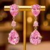 1 Pair Gorgeous Pink Water Drop Earrings 1 Gorgeous Pink Water Drop Earrings DIVIJEWL_EARR21.1.1