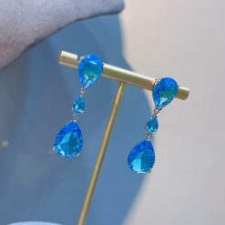 Gorgeous Sky Blue Water Drop Earrings DIVIJEWL_EARR21.2