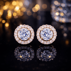 Popular Glitter Stud Earrings - 18k Sparkling Treasure 7 DIVIJEWL EARR26.11