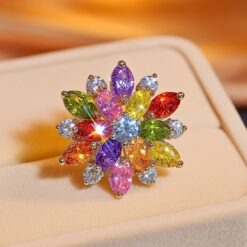 Flower Shaped Zircon Stud Earrings DIVIJEWL_EARR27.5