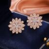Flower Shaped Stud Earrings - 18k Sparkling Treasure 1 Flower Shaped Zircon Stud Earrings DIVIJEWL_EARR27.6