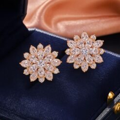 Flower Shaped Zircon Stud Earrings DIVIJEWL_EARR27.6