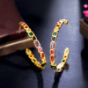 Gold Plated Round Hoop Earrings DIVIJEWL_EARR32