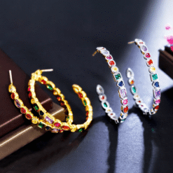 Gold Plated Round Hoop Earrings DIVIJEWL_EARR32.1