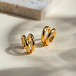 18K Gold Plated Ear Cuffs - Sparkling Treasure 10 18K Gold Plated Ear Cuffs DIVIJEWL_EARR33.1