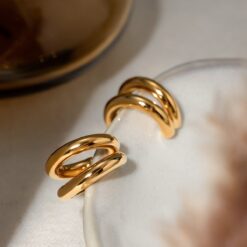 18K Gold Plated Ear Cuffs - Sparkling Treasure 12 18K Gold Plated Ear Cuffs DIVIJEWL_EARR33.3