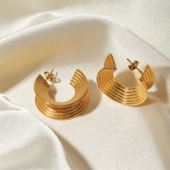 18K Plated Solid Ear Cuffs - Sparkling Treasure 11 18K Gold Plated Solid Ear Cuffs DIVIJEWL_EARR34.2