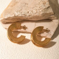 18K Plated Solid Ear Cuffs - Sparkling Treasure 10 18K Gold Plated Solid Ear Cuffs DIVIJEWL_EARR34.3