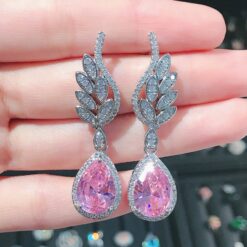 Pink Dangle Angel Wing Earrings DIVIJEWL_EARR5.2