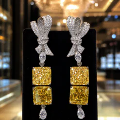 Yellow Knot Dangle Earrings DIVIJEWL_EARR6.11