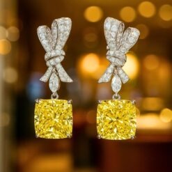 Yellow Knot Dangle Earrings DIVIJEWL_EARR6.3