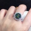 Halo Round Cut Green 925 Sterling Silver Ring 2 Halo Round Cut Green 925 Sterling Silver Ring DIVIJEWL_RING10