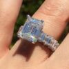 14k White Gold 3.750 Ct Emerald Cut Ring DIVIJEWL_RING11