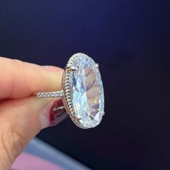 18K Fashion Oval Inlay Zircon Ring 9 18K Fashion Oval Inlay Zircon RingDIVIJEWL_RING19.2
