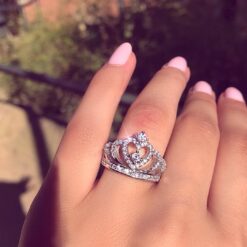 Exquisite 18K Princess Crown Ring for Women 10 18K Princess Crown Ring for Women DIVIJEWL_RING20
