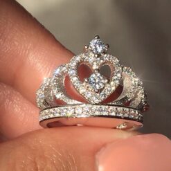 Exquisite 18K Princess Crown Ring for Women 11 18K Princess Crown Ring for Women DIVIJEWL_RING20.1