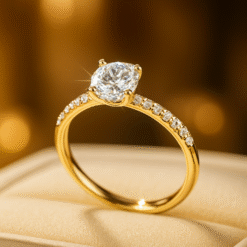 18K Simple 925 Sterling Silver Shiny Ring
