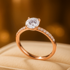 Alternative view of 18K Simple 925 Sterling Silver Shiny Ring