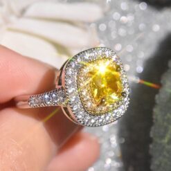 Silver Plated Yellow Stone Ring DIVIJEWL_RING22.2
