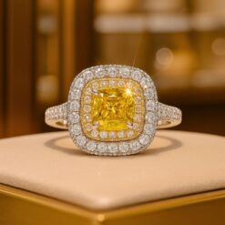 Silver Plated Yellow Stone Ring DIVIJEWL_RING22.7