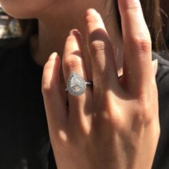 18K Pear Cut Zircon Diamond Ring 7 18K Pear Cut Zircon Diamond Ring DIVIJEWL_RING27.1