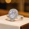 18K Pear Cut Zircon Diamond Ring 1 18K Pear Cut Zircon Diamond Ring DIVIJEWL_RING27.6