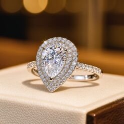 18K Pear Cut Zircon Diamond Ring DIVIJEWL_RING27.6