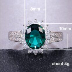 Stunning Plated 925 Sterling Silver Oval Green Ring 11 925 Sterling Silver Oval Green Ring DIVIJEWL_RING28.4