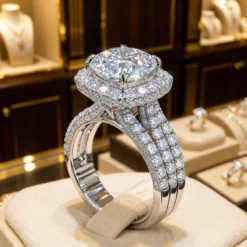 Lab Diamond Studded Silver Plated Ring DIVIJEWL_RING29.11