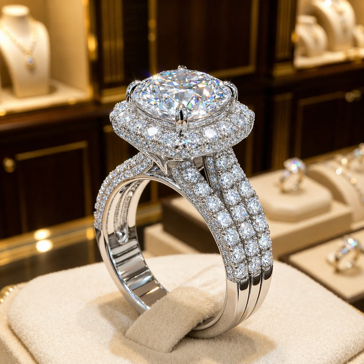Lab Diamond Studded Silver Plated Ring DIVIJEWL_RING29 3 Lab Diamond Studded Silver Plated Ring DIVIJEWL_RING29.11