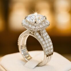 Lab Diamond Studded Silver Plated Ring DIVIJEWL_RING29 7 Lab Diamond Studded Silver Plated Ring DIVIJEWL_RING29.5