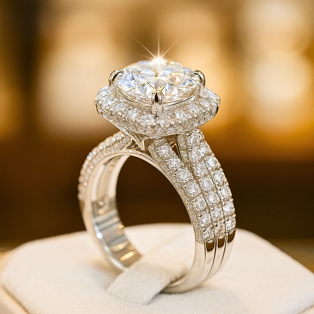 Lab Diamond Studded Silver Plated Ring DIVIJEWL_RING29 5 Lab Diamond Studded Silver Plated Ring DIVIJEWL_RING29.5