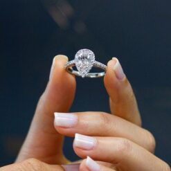 18K Tear Drop Ring Sparkling Treasure in Zircon 8 18K Tear Drop Ring in Zircon DIVIJEWL_RING34.3
