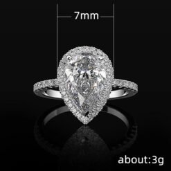 18K Tear Drop Ring Sparkling Treasure in Zircon 9 18K Tear Drop Ring in Zircon DIVIJEWL_RING34.4