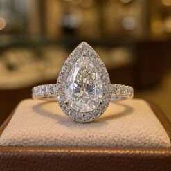 18K Tear Drop Ring in Zircon DIVIJEWL_RING34.5