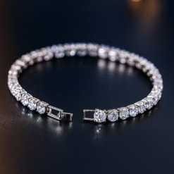 Graceful Sleek Tennis Bracelet - 18K Sparkling Treasure