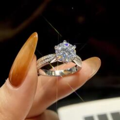 18K Silver Starlight Six Claw Diamond Ring DIVIJEWL_RING25.6